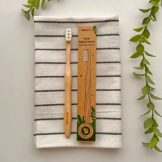 مورا فرشاة الاسنان بشعيرات مايكروفايبر ابيض MURA BAMBO TOOTHBRUSH MICROFIBER WHITE