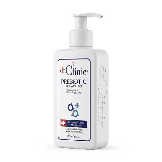 دكتور كلنك غسول جل للوجه بالبريبايوتك و الساليسيليك اسد DR. CLINIC PREBIOTIC FACE WASH GEL WITH SALICYLIC ACID