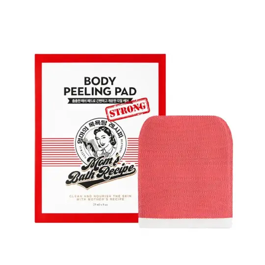 مامز باث ليفة تقشير الجسم لون احمر MOMS BATH RECIPE BODY PEELING PAD STRONG RED